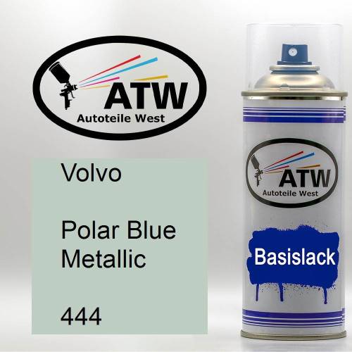 Volvo, Polar Blue Metallic, 444: 400ml Sprühdose, von ATW Autoteile West.
